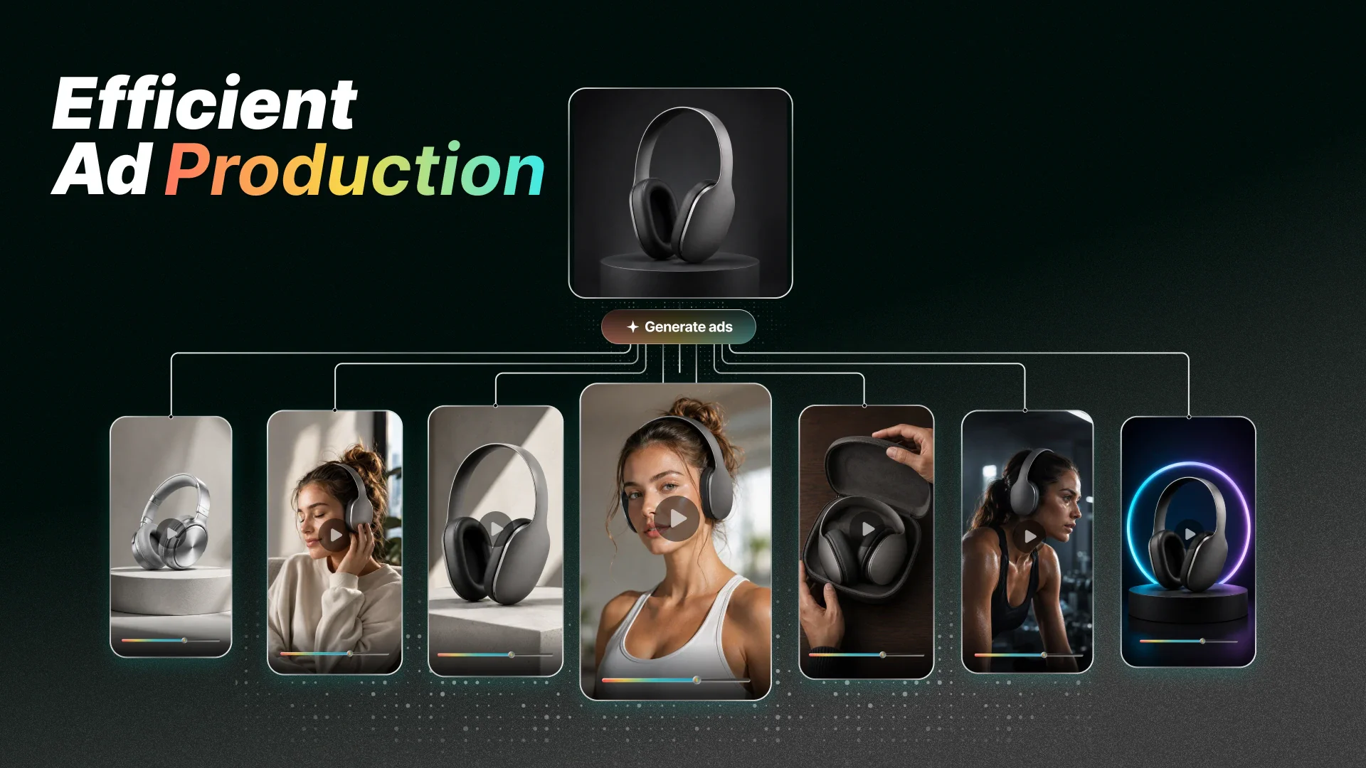 AI ad generator turning a product brief into a video storyboard