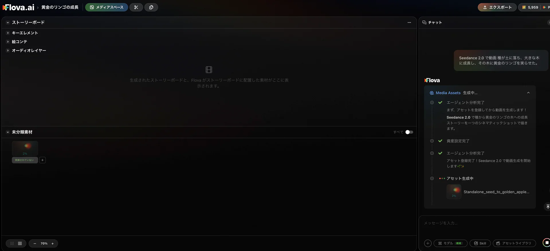 Flovaがビデオを作成中