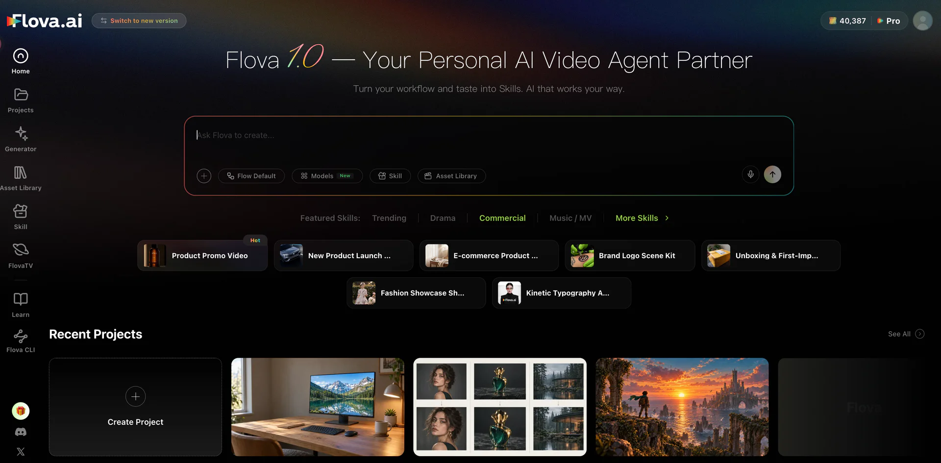 Flova homepage
