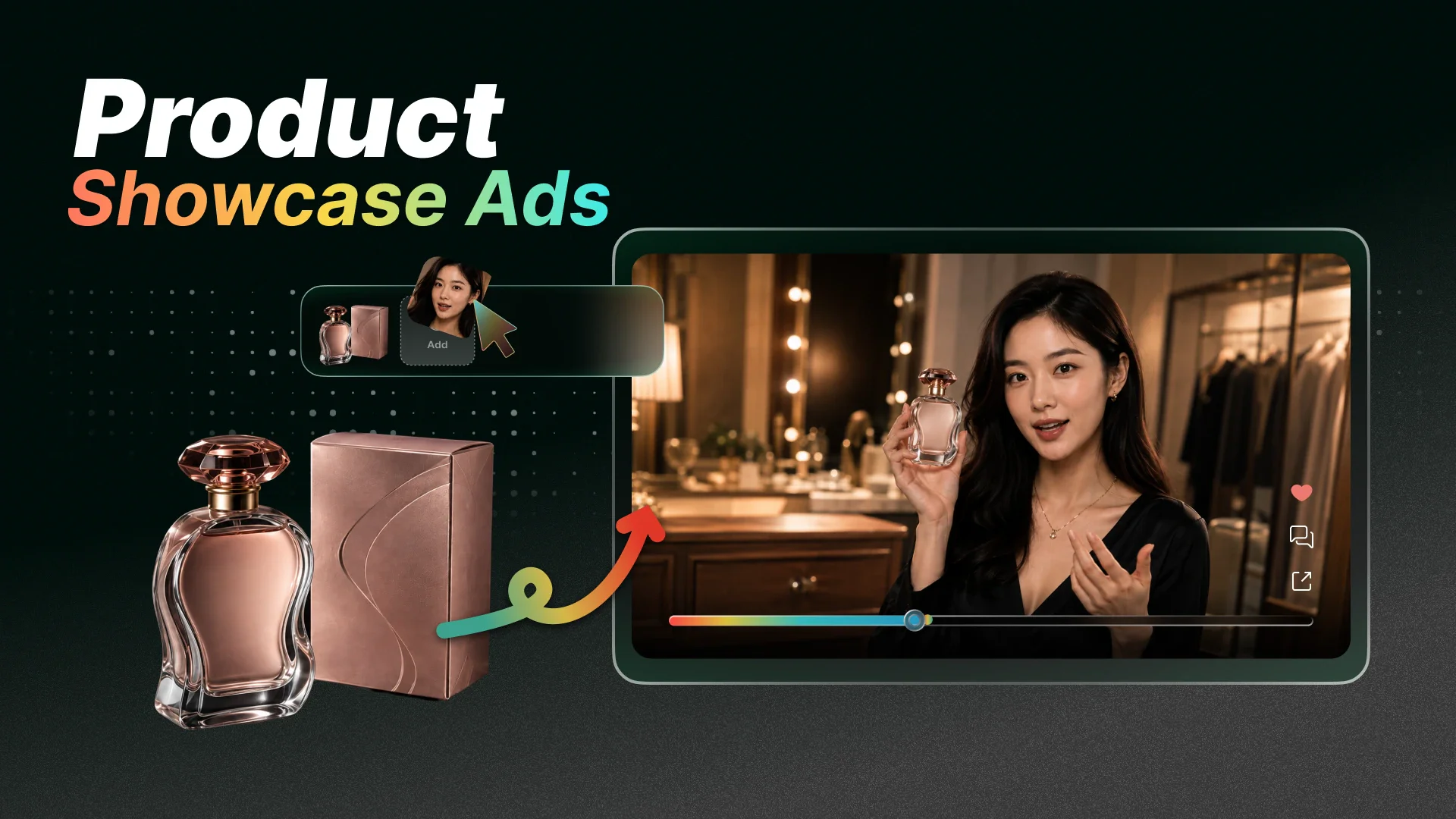 Product showcase ad with product close-ups and feature demonstrations