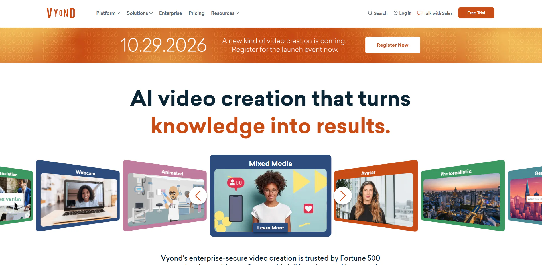 Vyond Homepage